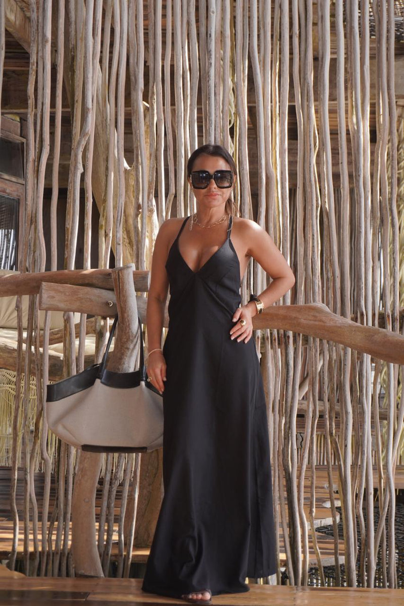 VESTIDO LINHO LUNA PRETO