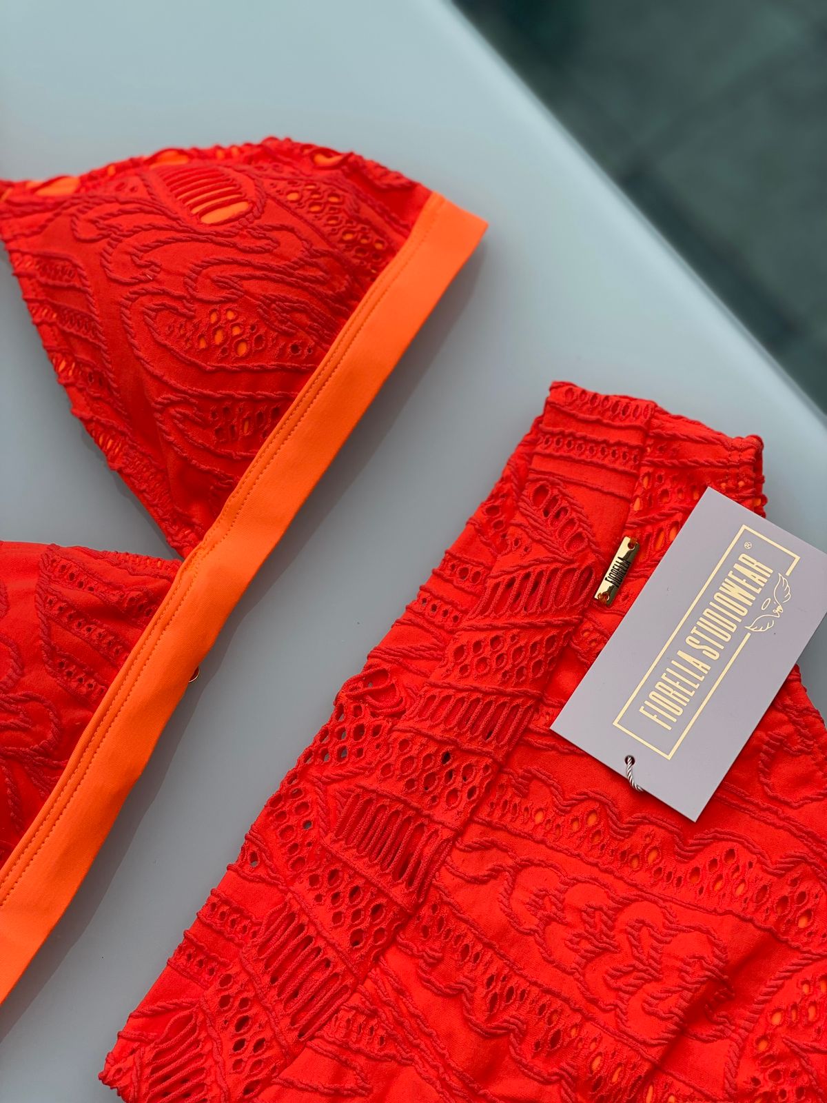 BIQUÍNI SANTIN RENDA LARANJA NEON