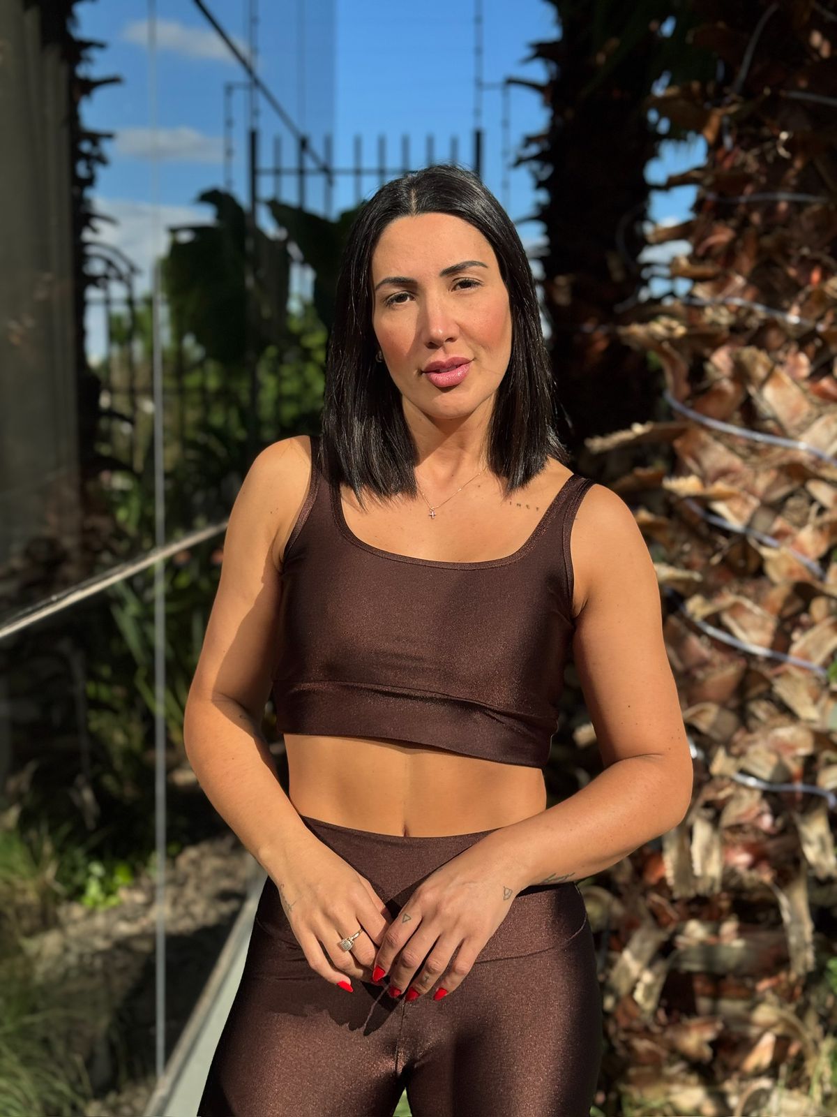 TOP FIORELLA POLIAMIDA MARROM