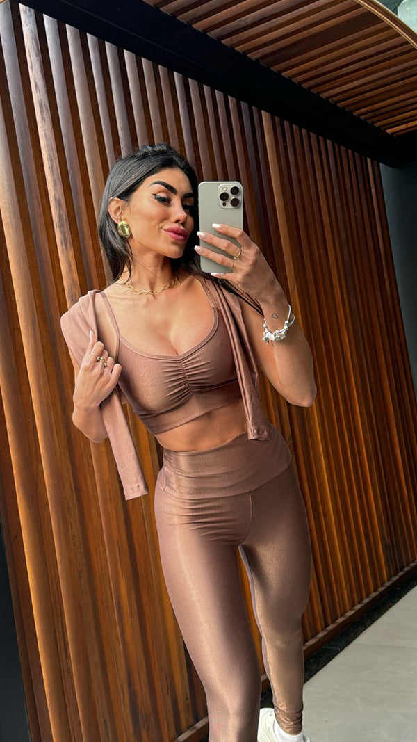 LEGGING FIORELLA MICROCANELADO CHOCOLATE