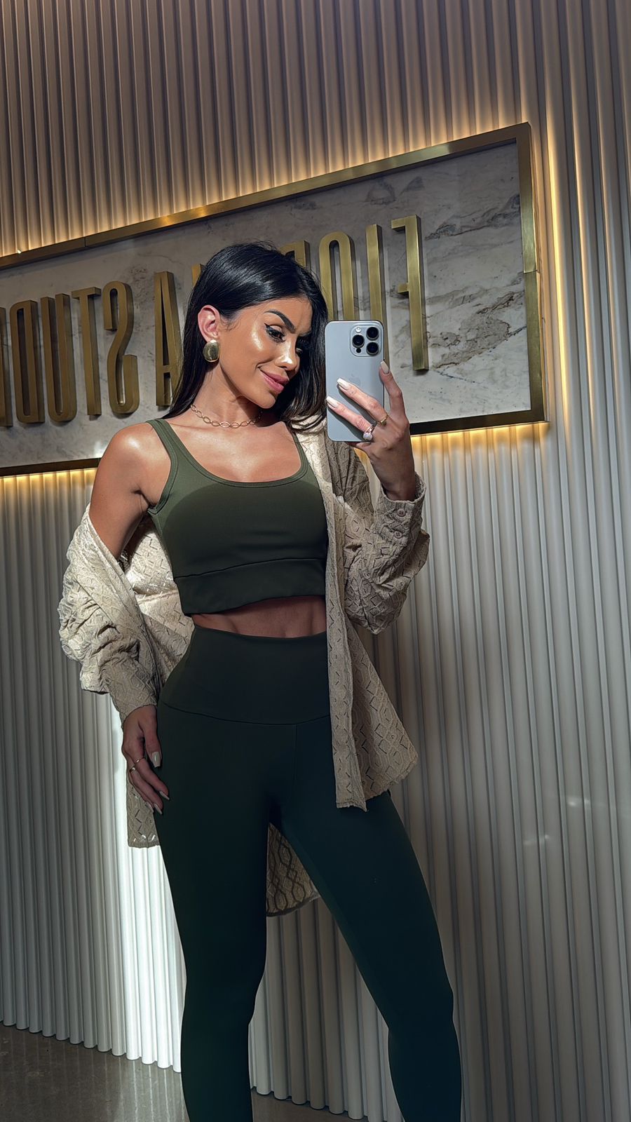 TOP FIORELLA POLIAMIDA VERDE MUSGO