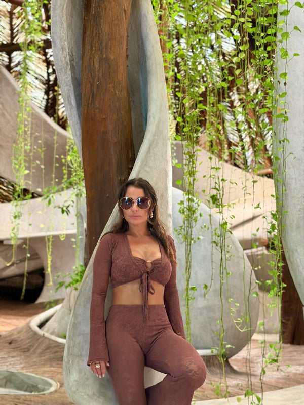 CROPPED AZULIK RENDA MARROM